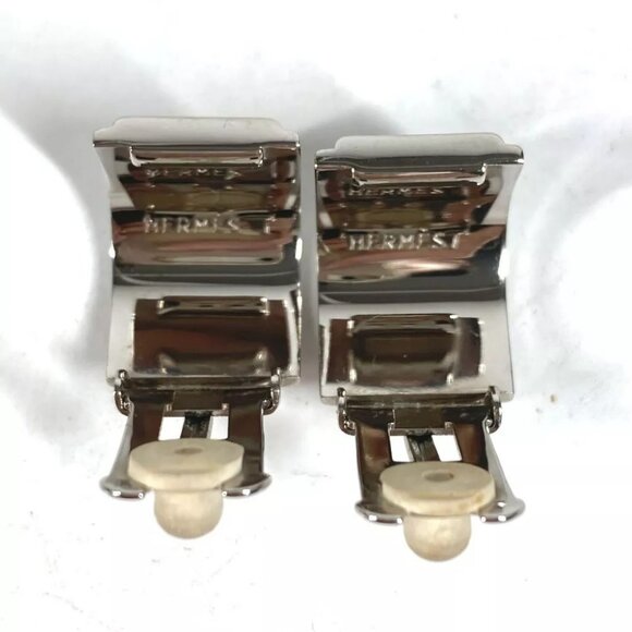 HERMES Emile Accessories Earrings Metal Silver/yellow - Picture 2 of 8